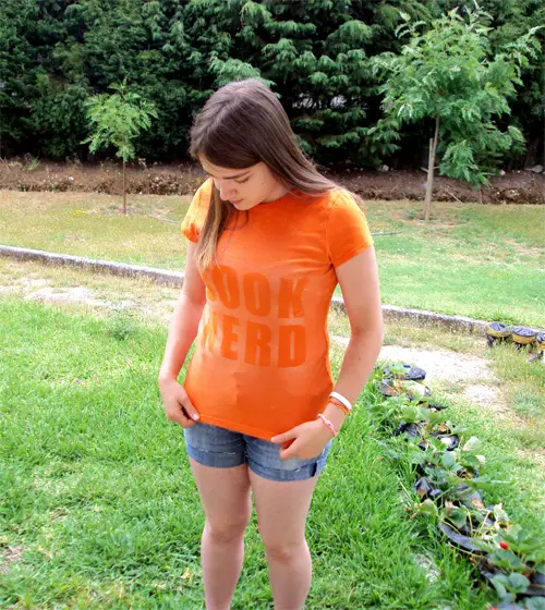 statement t-shirt diy with bleach Me wearing shirt