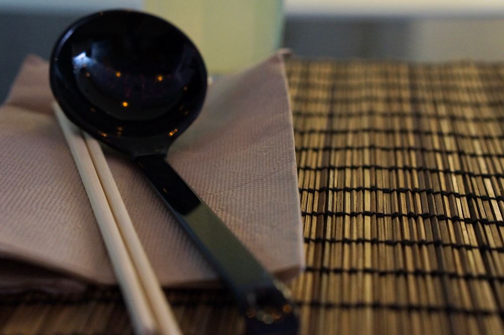 Chopsticks and scoop