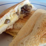Grilled cheese and mushroom sandwich