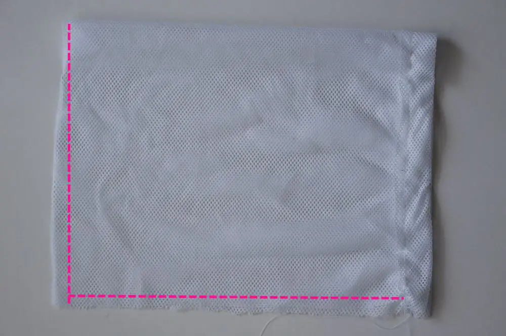 Coser lados abertos - saco de rede